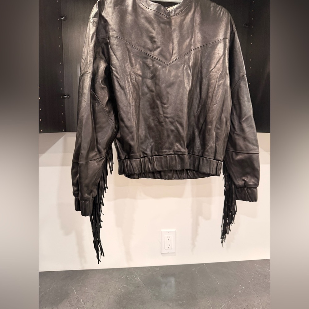 IRO Black Leather Women's blouse pre loved. - Picture 4 of 13
